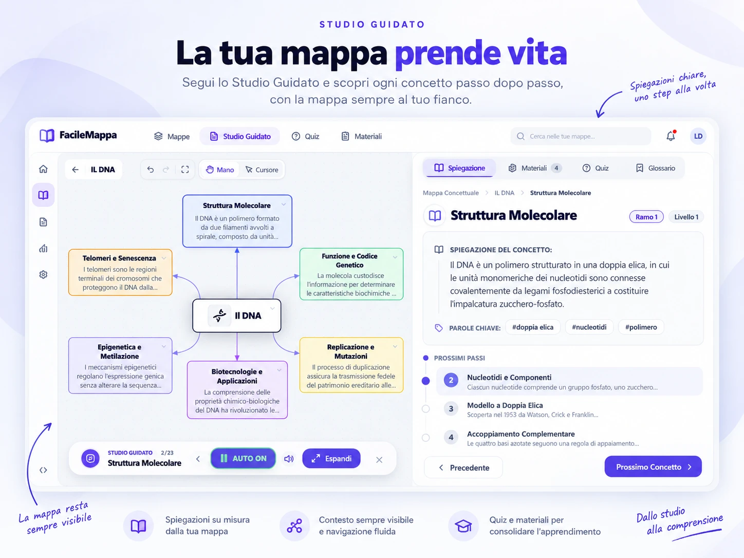 Schermata di FacileMappa: personalizzazione e modifica dei rami concettuali